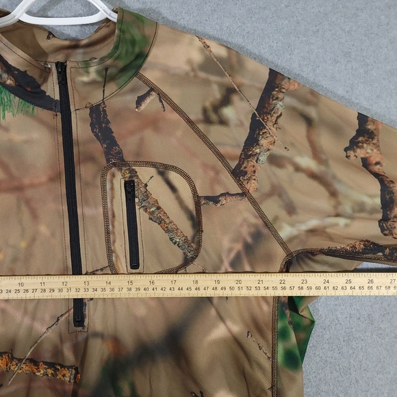 Go Wild Camo Shirt Mens 3XL Long Sleeve 1/2 Zip Base Layer Hidden Timbre Hunting - Picture 5 of 8